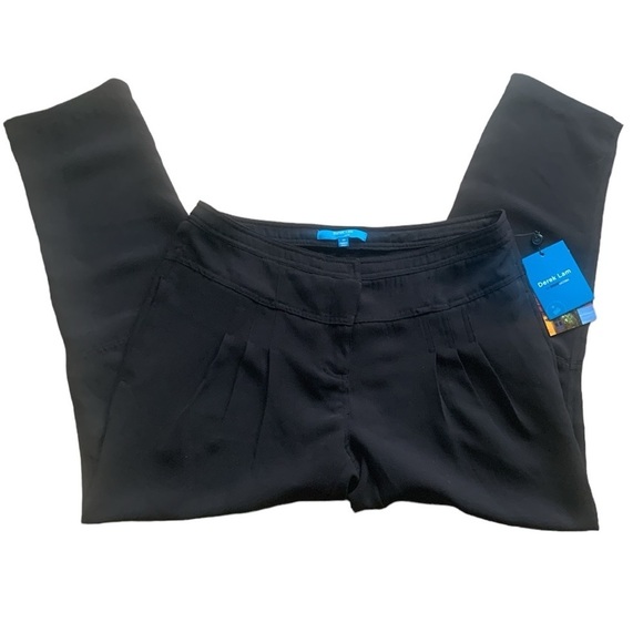 Derek Lam For Design Nation Pleated Black Ankle Length Pants Sz 10 NWT - Picture 3 of 12